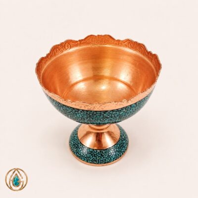 نمای داخلی آجیل‌خوری فیروزه‌کوبی کد ۴۰۳ با سطح مسی‌رنگ