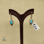 گوشواره نقره آویز فیروزه نیشابور اصل با طراحی ظریف و جواهری – کد ۲۸۶