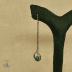 گوشواره نقره آویز مینیمال با سنگ فیروزه نیشابور و نقره خارجی – کد ۲۸۸